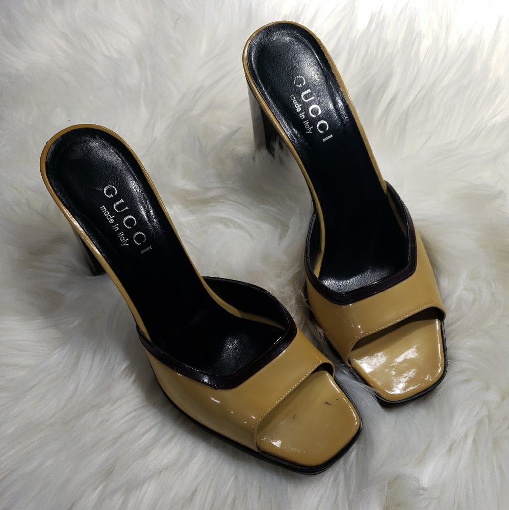 Authentic Gucci leather slides
